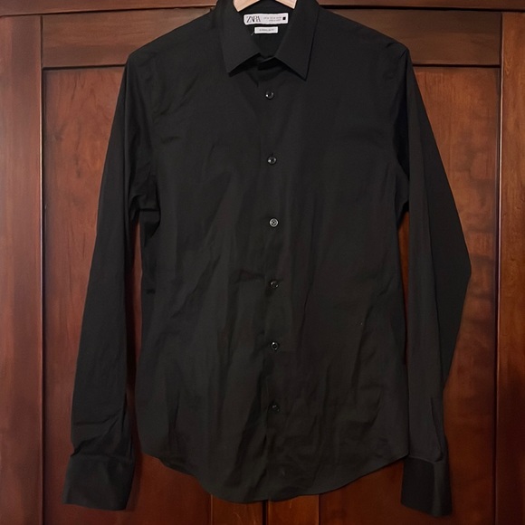Zara Shirts Zara Super Slim Fit Black Button Down Shirt Poshmark
